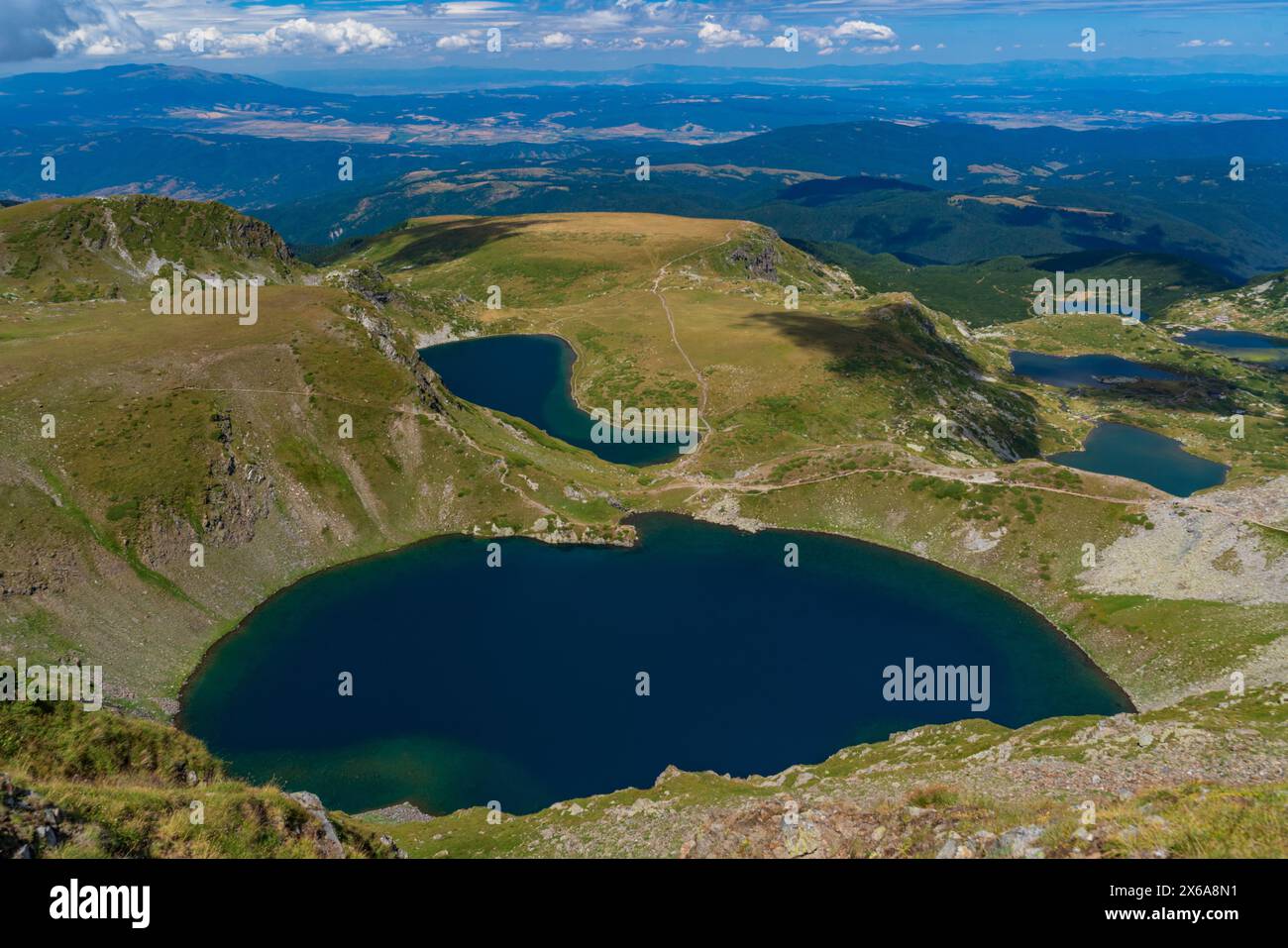 I sette laghi di Rila sul monte Rila, Bulgaria Foto Stock