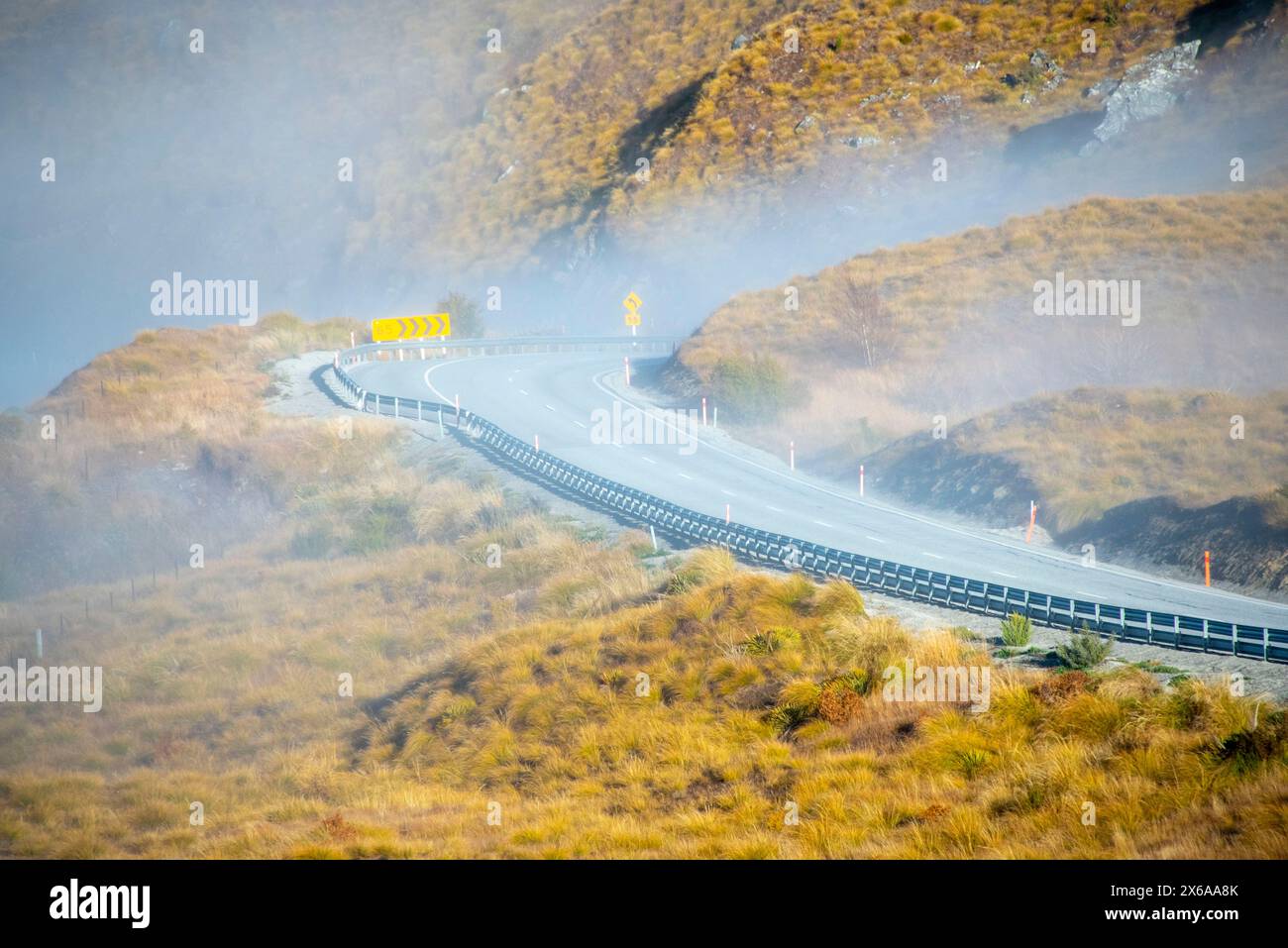 Crown Range Road - nuova Zelanda Foto Stock