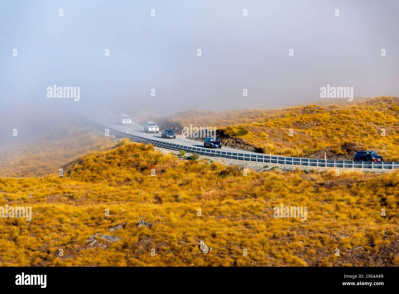 Crown Range Road - nuova Zelanda Foto Stock