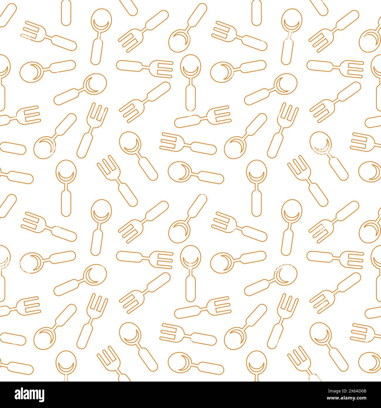 Design dello sfondo a cucchiaio e forcella. vettore di alimenti senza cuciture Illustrazione Vettoriale