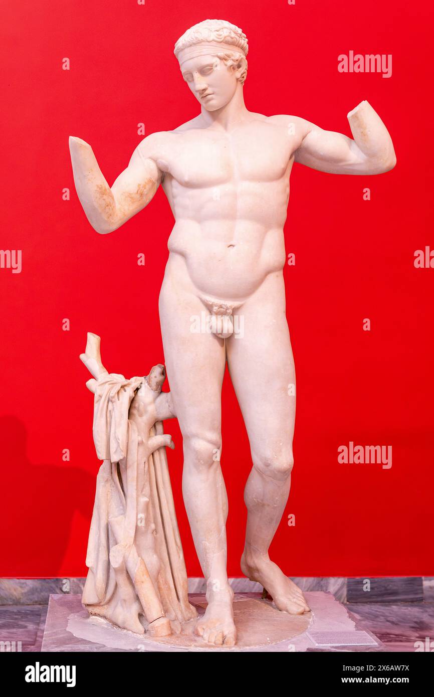 Statua di Diadumenos, Museo Archeologico Nazionale, Atene, Grecia Foto Stock