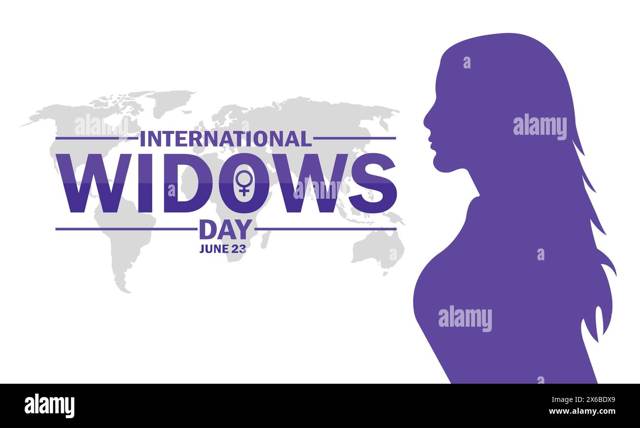 Illustrazione di International Widows Day Vector. 23 giugno. Adatto per biglietti d'auguri, poster e striscioni Illustrazione Vettoriale