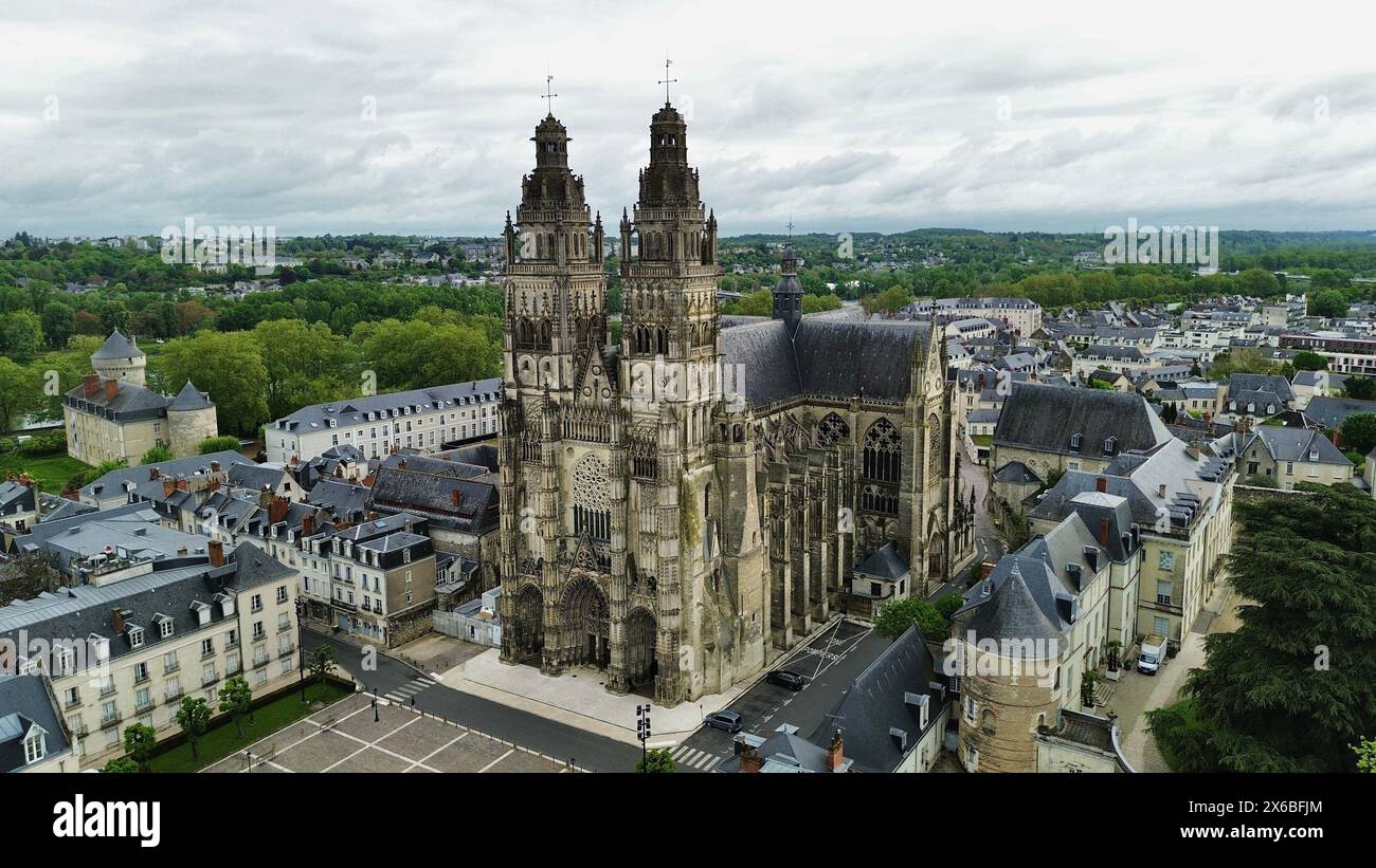 Foto drone Tour cattedrale Francia Europa Foto Stock