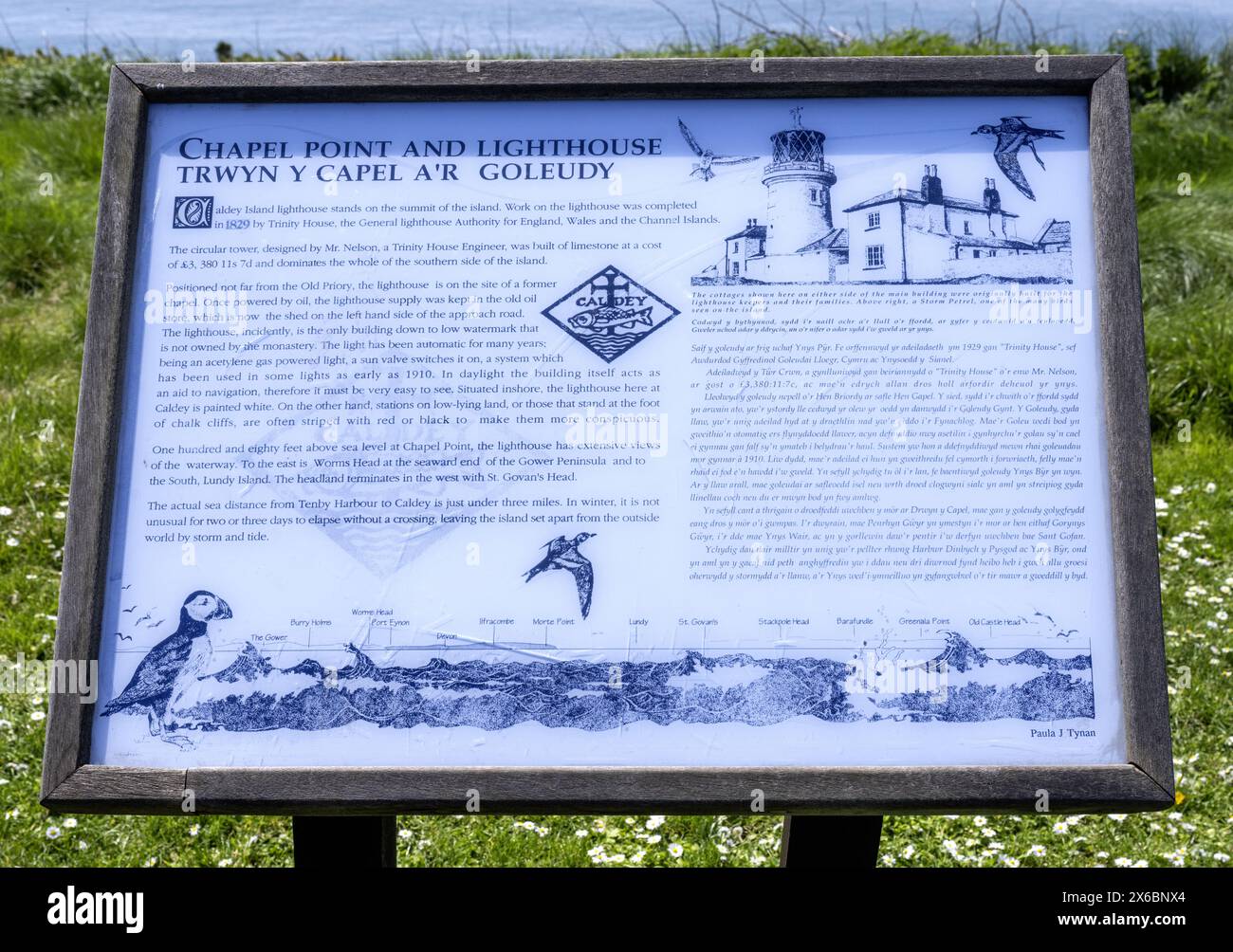 Ufficio informazioni turistiche di Chapel Point, Caldey Island, Tenby, Pembrokeshire, Galles, REGNO UNITO Foto Stock