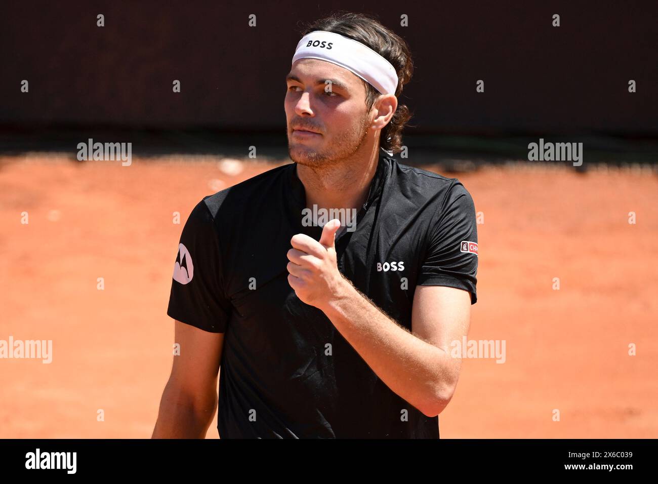 Roma, Italia. 14 maggio 2024. Taylor Fritz degli Stati Uniti d'America reagisce durante la partita contro Grigor Dimitrov della Bulgaria al torneo internazionale BNL d'Italia 2024 al foro Italico di Roma, il 14 maggio 2024. Crediti: Insidefoto di andrea staccioli/Alamy Live News Foto Stock