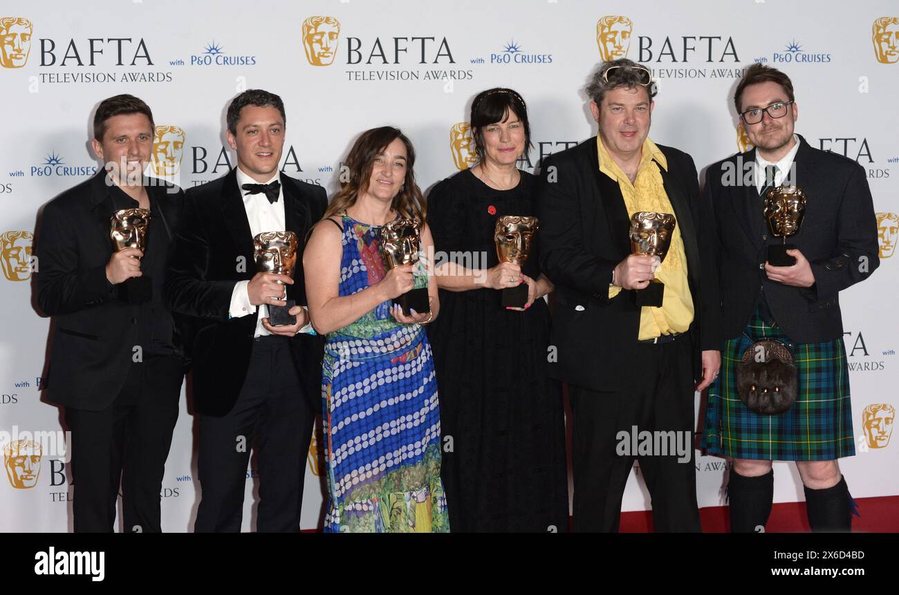 La foto deve essere accreditata ©Alpha Press 078237 12/05/2024 Dejan Cancar Barnaby Fry Claire McFall Nancy Strang e John Dower ai BAFTA TV Awards con P&o Cruises 2024 Pressroom a Londra. Foto Stock