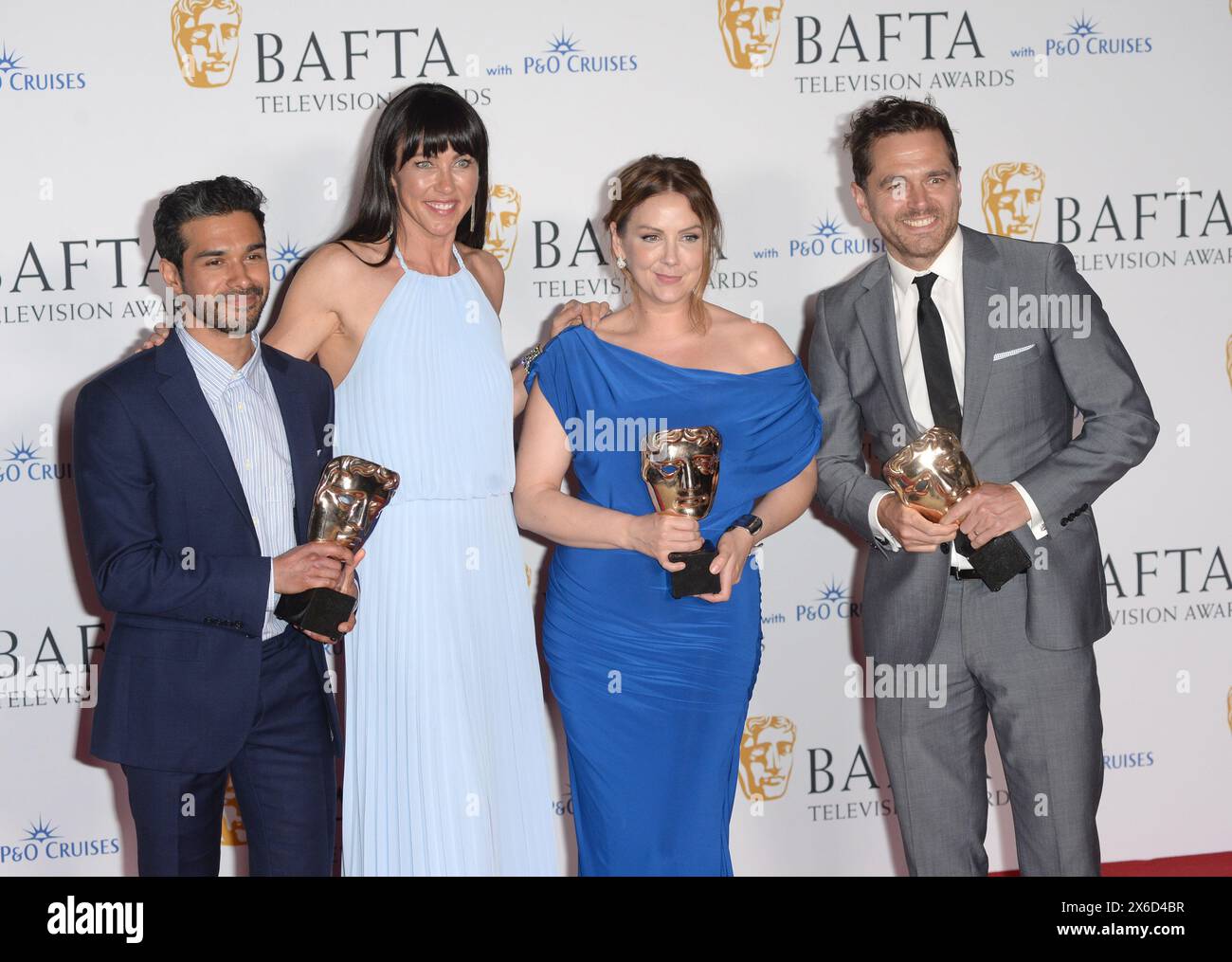 La foto deve essere accreditata ©Alpha Press 078237 12/05/2024 NEET Mohan, Liza Mellody, Kirsty Mitchell, Jon Sen, Elinor Lawless e Michael Stevenson ai BAFTA TV Awards con P&o Cruises 2024 Pressroom a Londra. Foto Stock