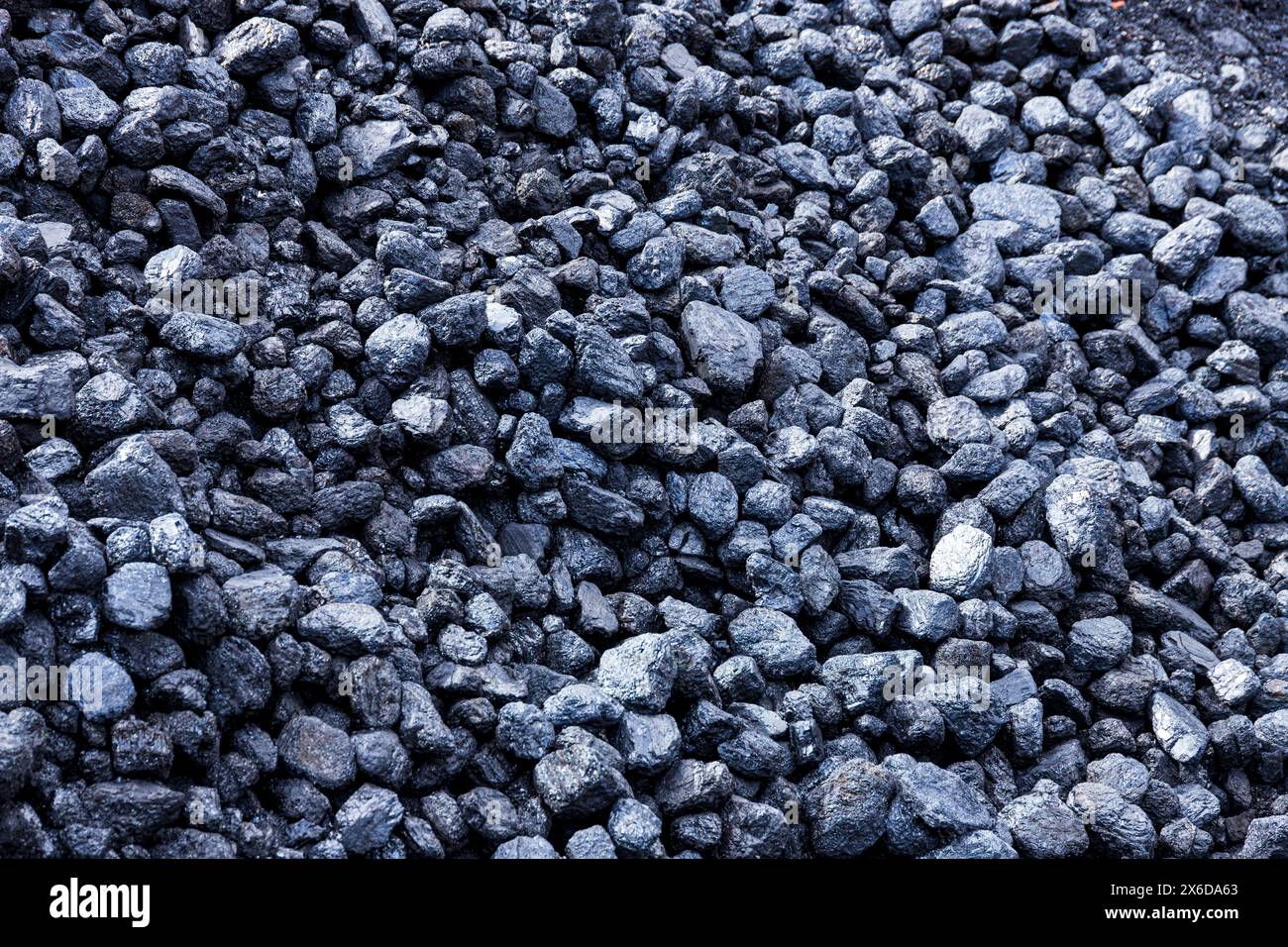 Una pila di carbone a vapore Foto Stock