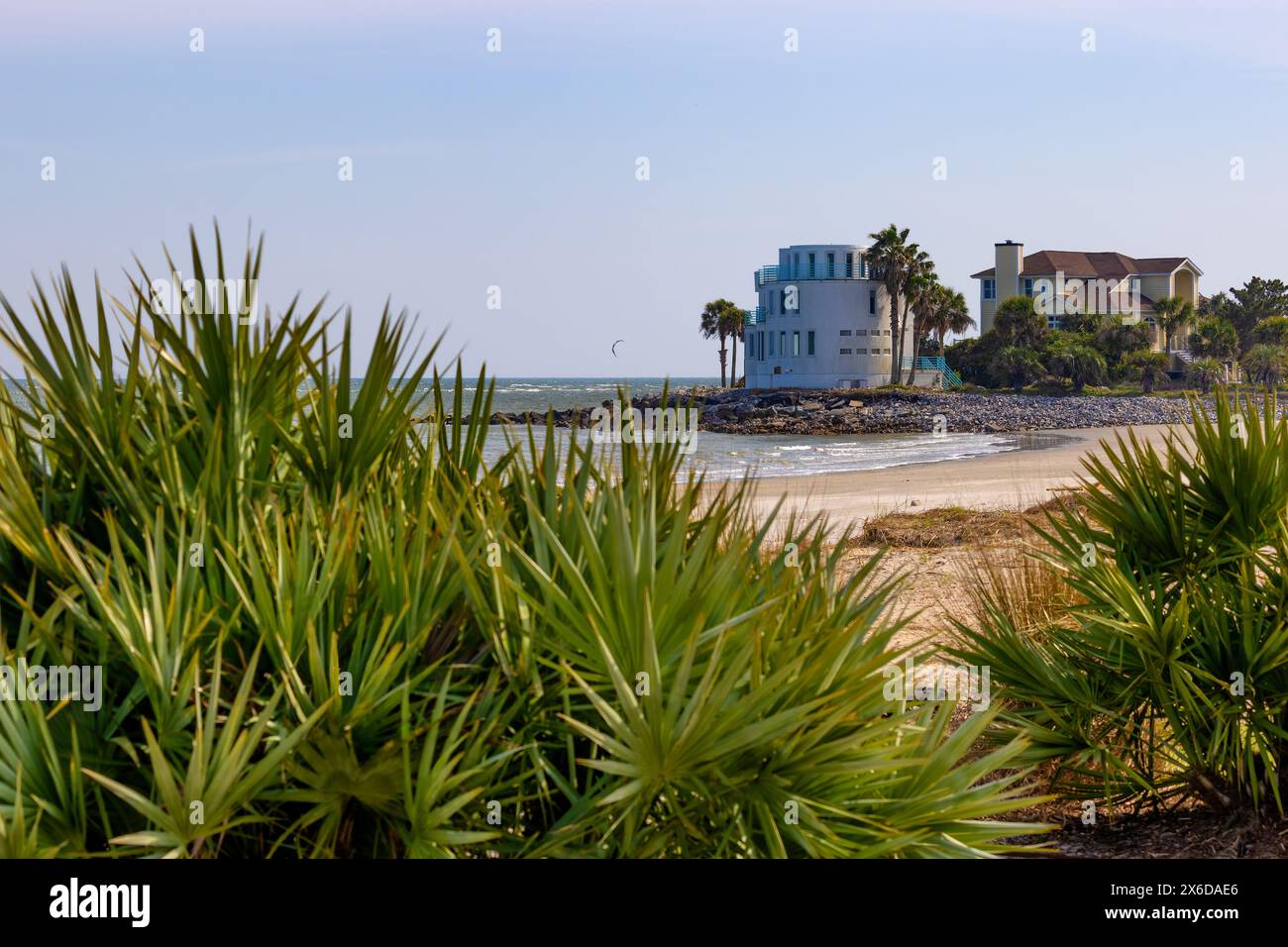 Residenze signorili si trovano lungo la costa dell'Oceano Atlantico vicino a Charleston, South Carolina, Stati Uniti Foto Stock