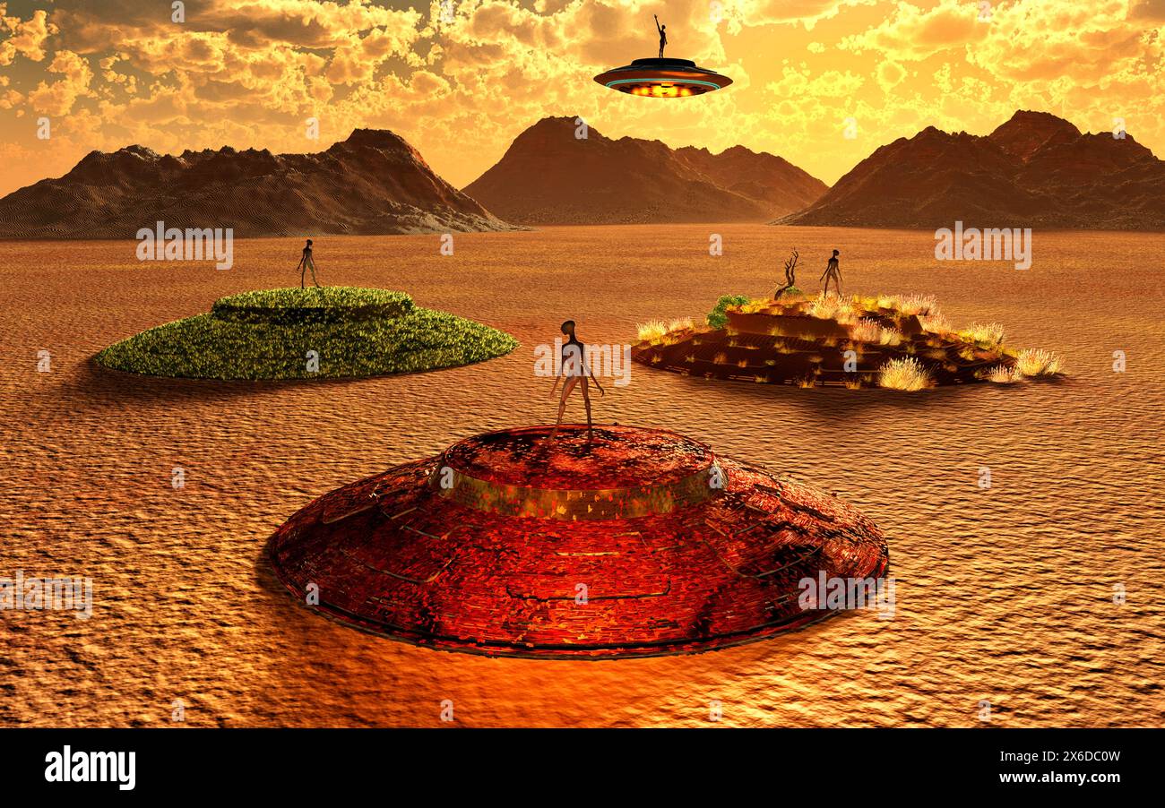 Sito di atterraggio UFO Foto Stock