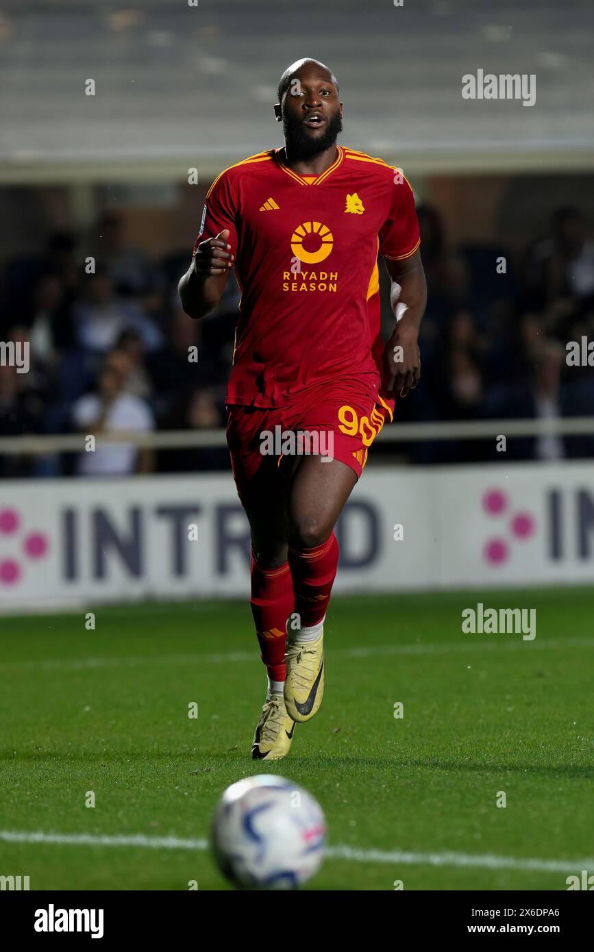 Bergamo, Italia. 12 maggio 2024. Italia, Bergamo, 12 maggio 2024: Romelu Lukaku (Roma) in prima linea nel secondo tempo durante la partita di calcio Atalanta BC vs AS Roma, giorno 36 serie A Tim 2023-2024 Gewiss StadiumAtalanta BC vs AS Roma, Lega calcio serie A 2023/2024 giorno 36 allo Stadio Gewiss (foto di Fabrizio Andrea Bertani/Pacific Press/Sipa USA) credito: SIPA USA/Alamy Live News Foto Stock