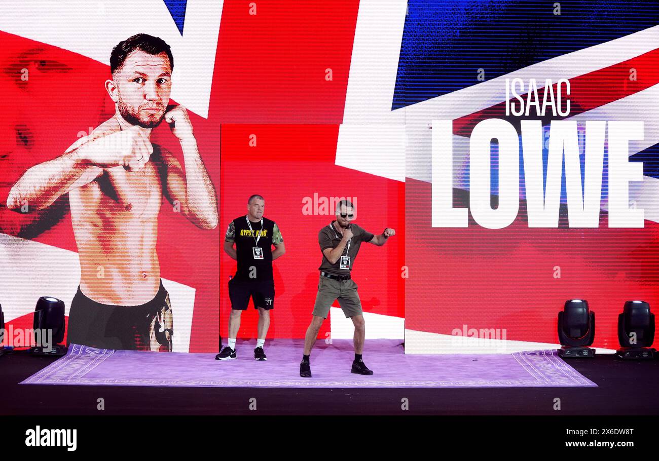 Isaac Lowe durante i grandi arrivi cerimoniali al Boulevard City Music World, Riyadh, Arabia Saudita. Sabato 18 maggio si svolgerà la lotta per il titolo IBF, WBA, WBC e WBO tra Tyson Fury e Oleksandr Usyk. Data foto: Martedì 14 maggio 2024. Foto Stock