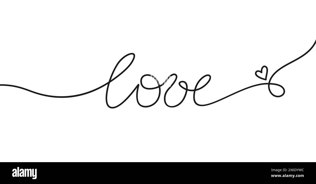 Parole d'amore scritte a mano su sfondo bianco, illustrazione vettoriale Illustrazione Vettoriale