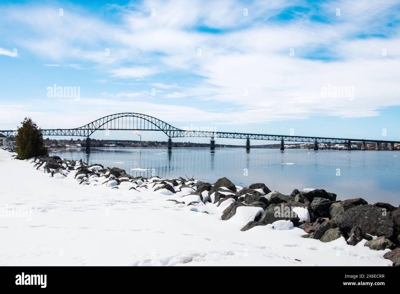 Centennial Bridge sul fiume Miramichi a New Brunswick, Canada Foto Stock