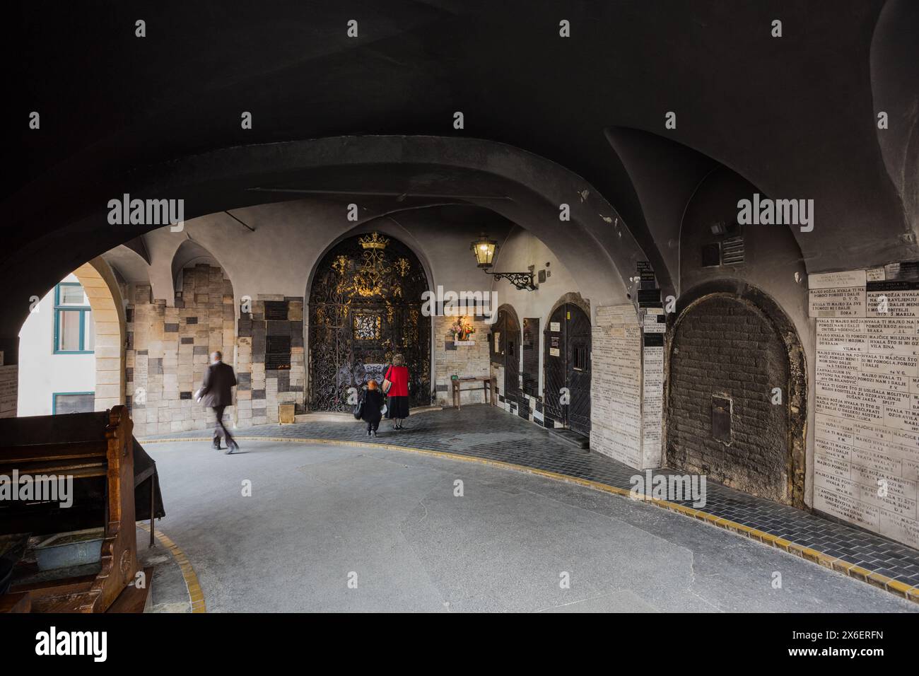 Kamenita Vrata porta a Zagabria la città vecchia, Croazia Foto Stock