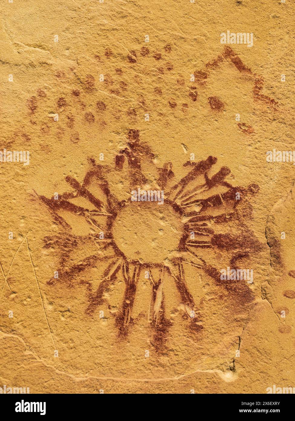Pannello pittografico Circle of Friends, Escalante, Utah Foto Stock