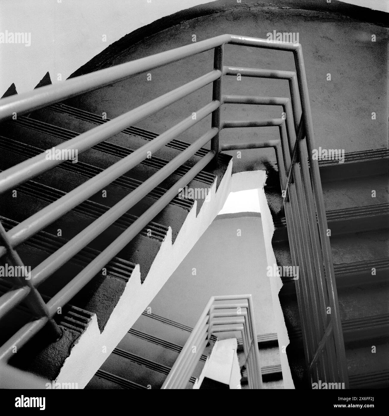 HB50103-00....NEW MEXICO - scalinata di Santa Fe. Fotocamera Yashica-Mat con film Ilford HP5 Plus. Foto Stock