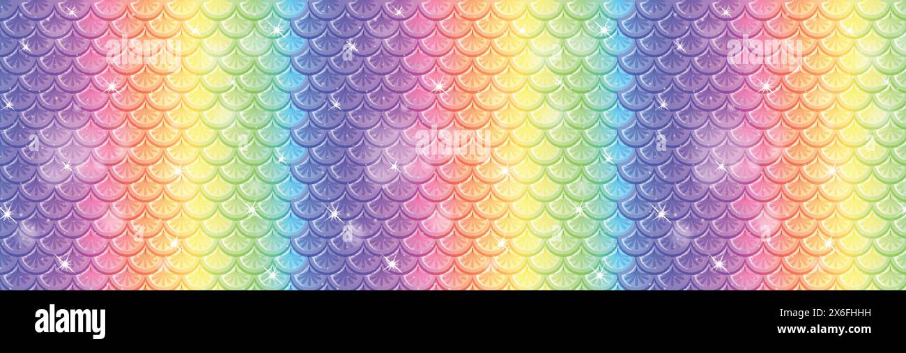 Vivace motivo a scala sirena color arcobaleno Illustrazione Vettoriale