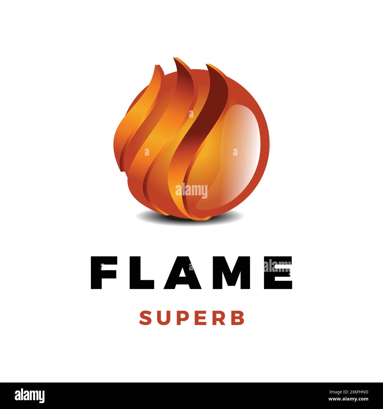 Modello disegno logo icona fuoco o fiamma cerchio Illustrazione Vettoriale