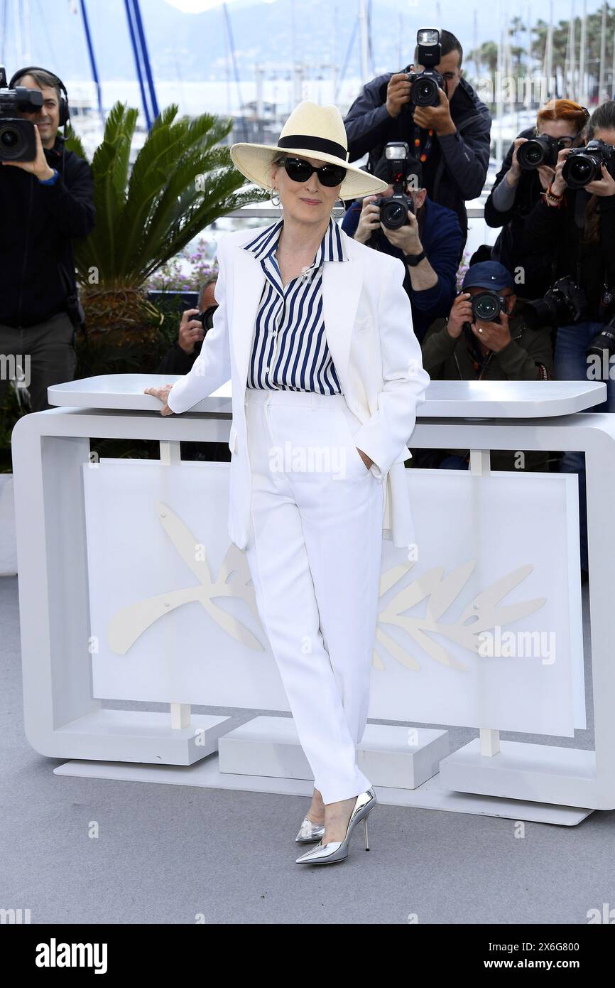 Meryl Streep beim Photocall anlaesslich der Verleihung der Goldenen Ehrenpalme fuer ihr Lebenswerk am 14.05.2024 im Rahmen vom 77. Festival del Cinema di Cannes Foto Stock