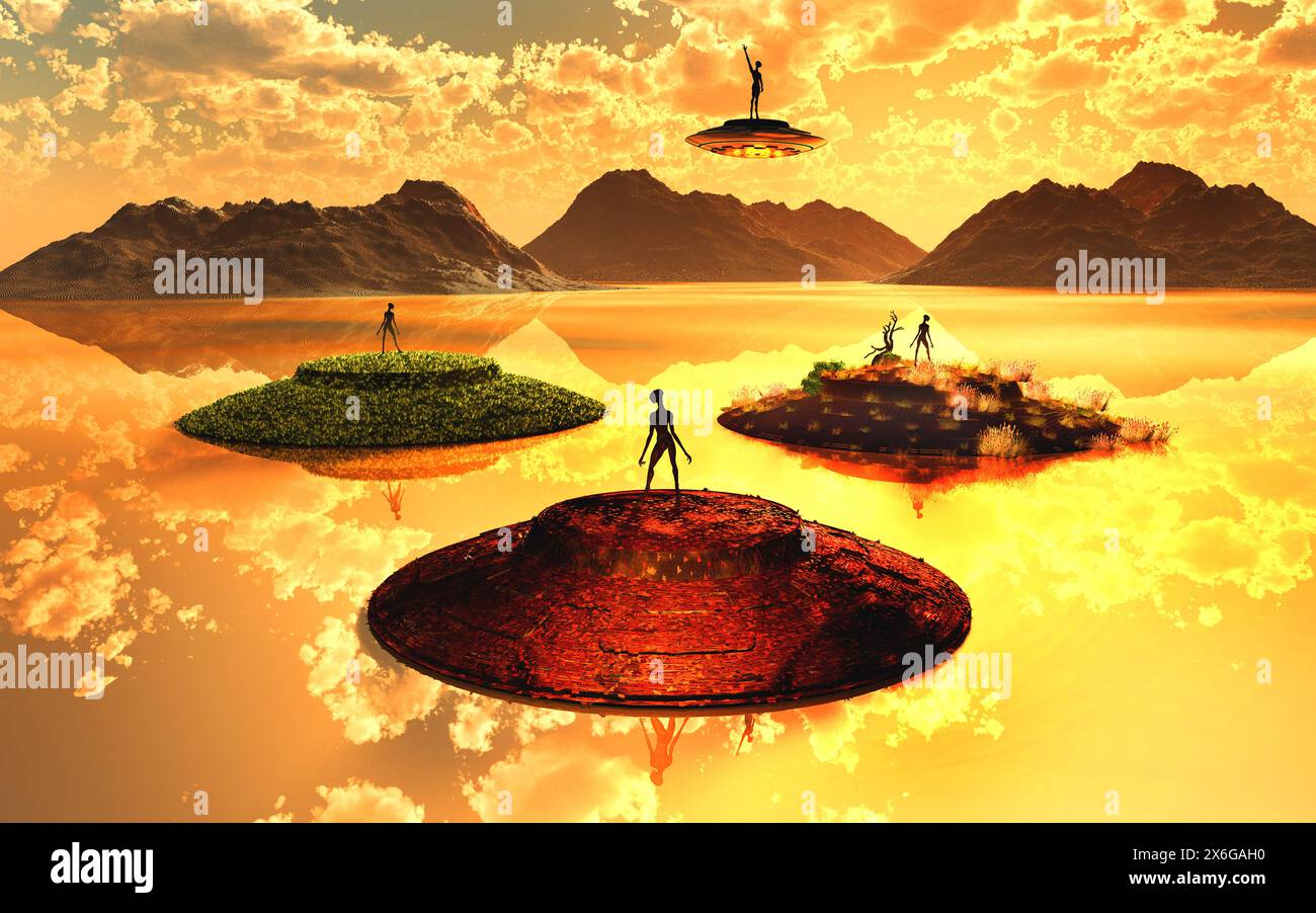 Sito di atterraggio UFO Foto Stock