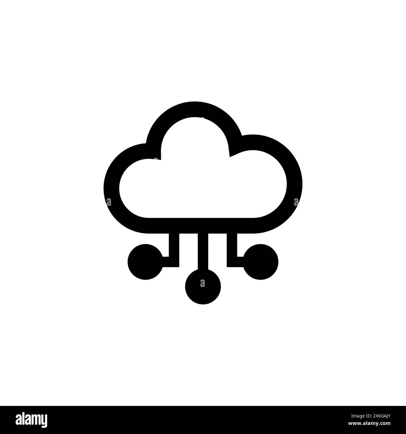 Cloud IOT, icona vettoriale piatta dell'Internet delle cose. Simbolo solido semplice isolato su sfondo bianco. Cloud IOT, Internet delle cose firma modello di progettazione f Illustrazione Vettoriale