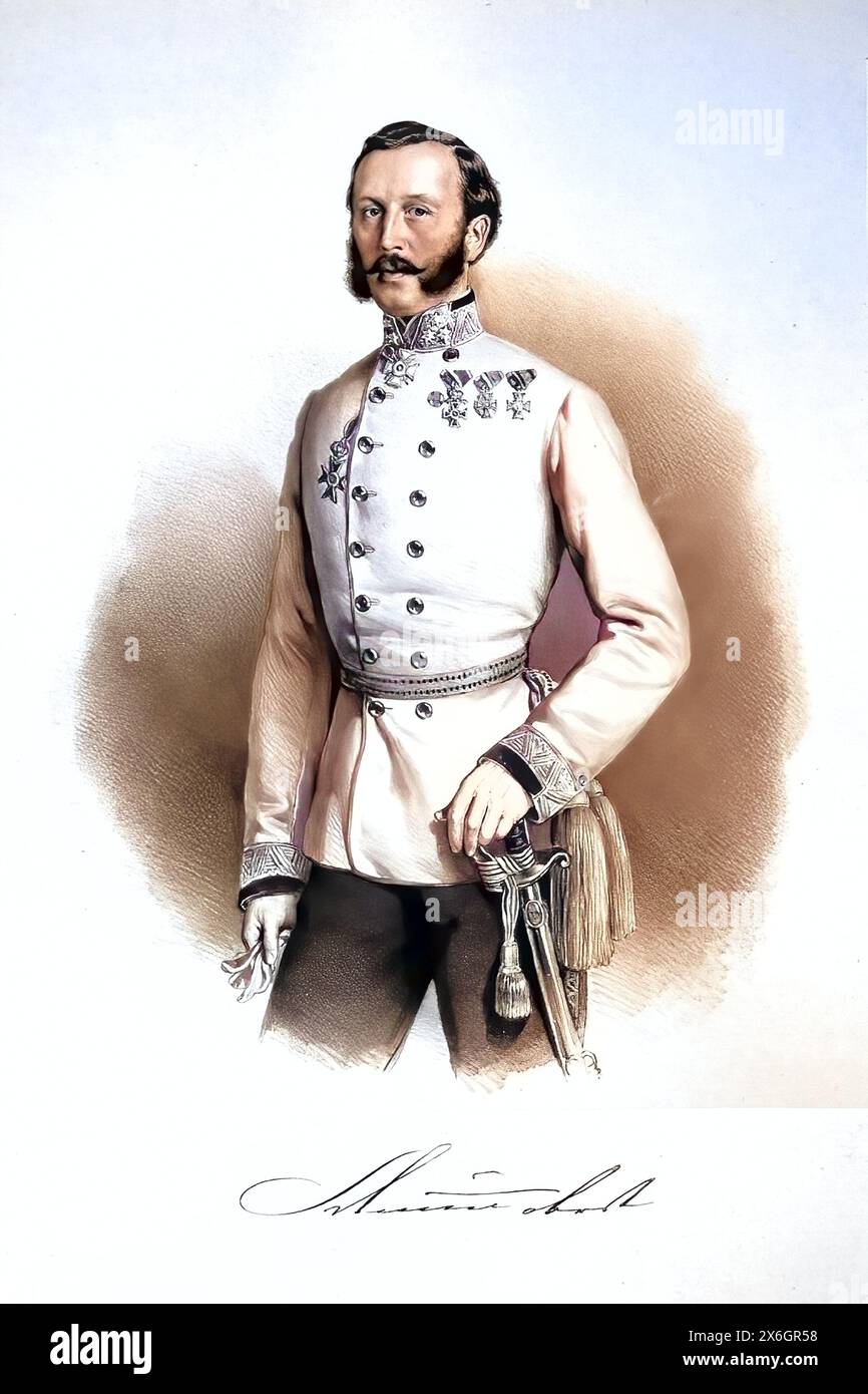 Adolph Schuette von Warensberg, auch Adolf Schuette von Warensberg (getauft 24. Novembre 1777 a Muenster, Westfalen, Heiliges Roemisches Reich, Gest. 22. Aprile 1859 a Wien, Kaisertum oesterreich) War ein oesterreichischer Feldmarschallleutnant und Festungskommandant von Temeswar, Historisch, digital restaurierte Reproduktion von einer Vorlage aus dem 19. Jahrhundert, data record non dichiarata Foto Stock