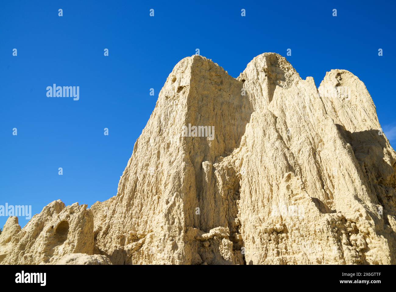 Formazione geologica, nota come Aguarales de Valpalmas, nella provincia di Saragozza, Aragona in Spagna. Foto Stock