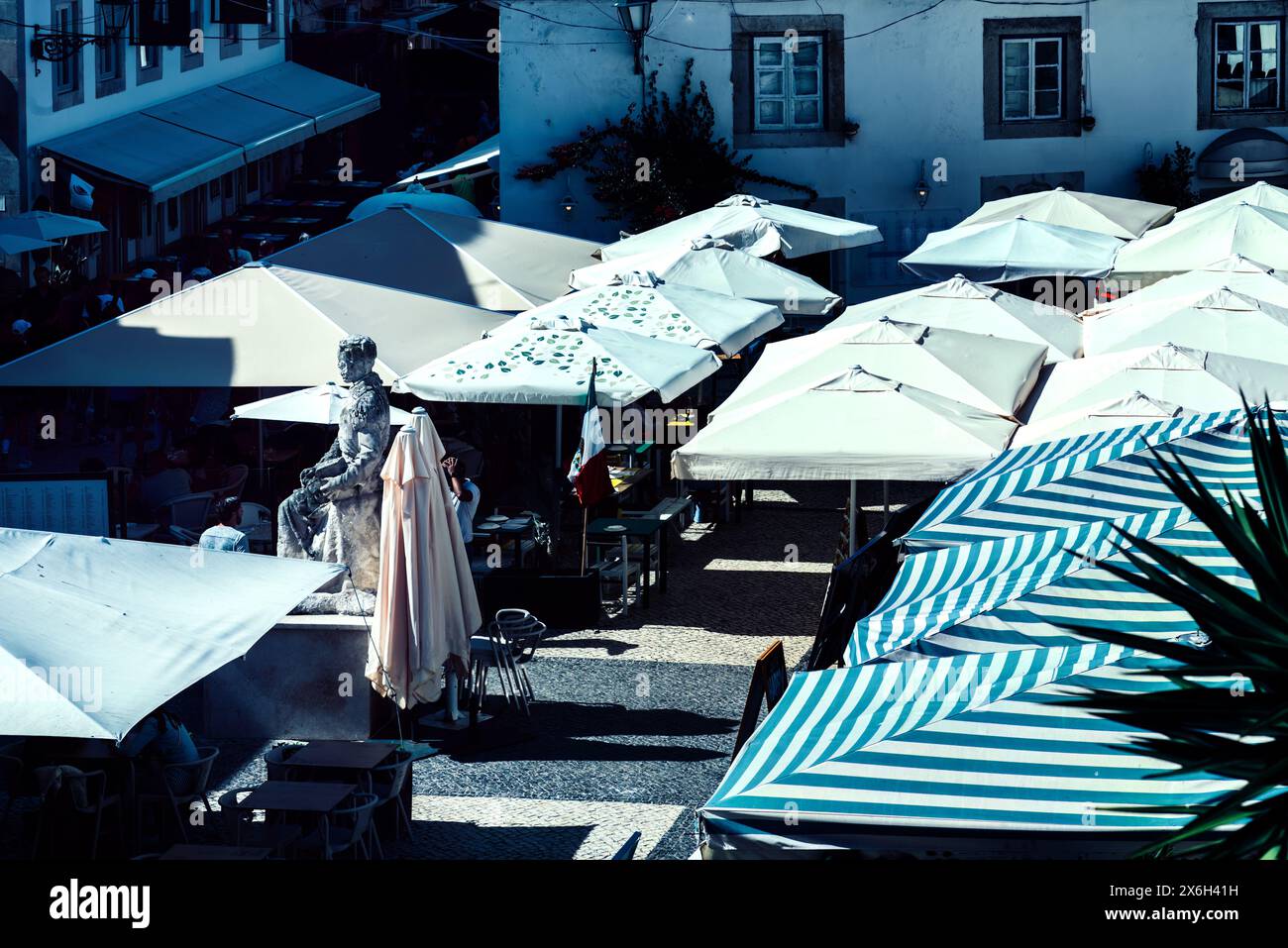 Piazza Luiz dos Camoes a Cascais, Portogallo Foto Stock