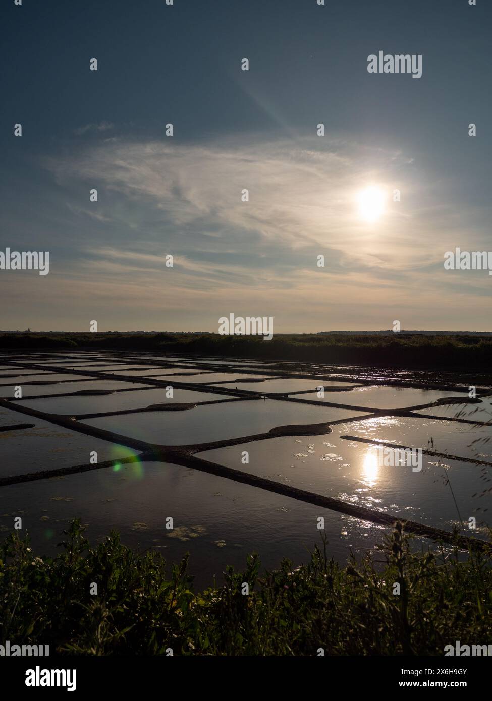 tramonto con acqua Foto Stock