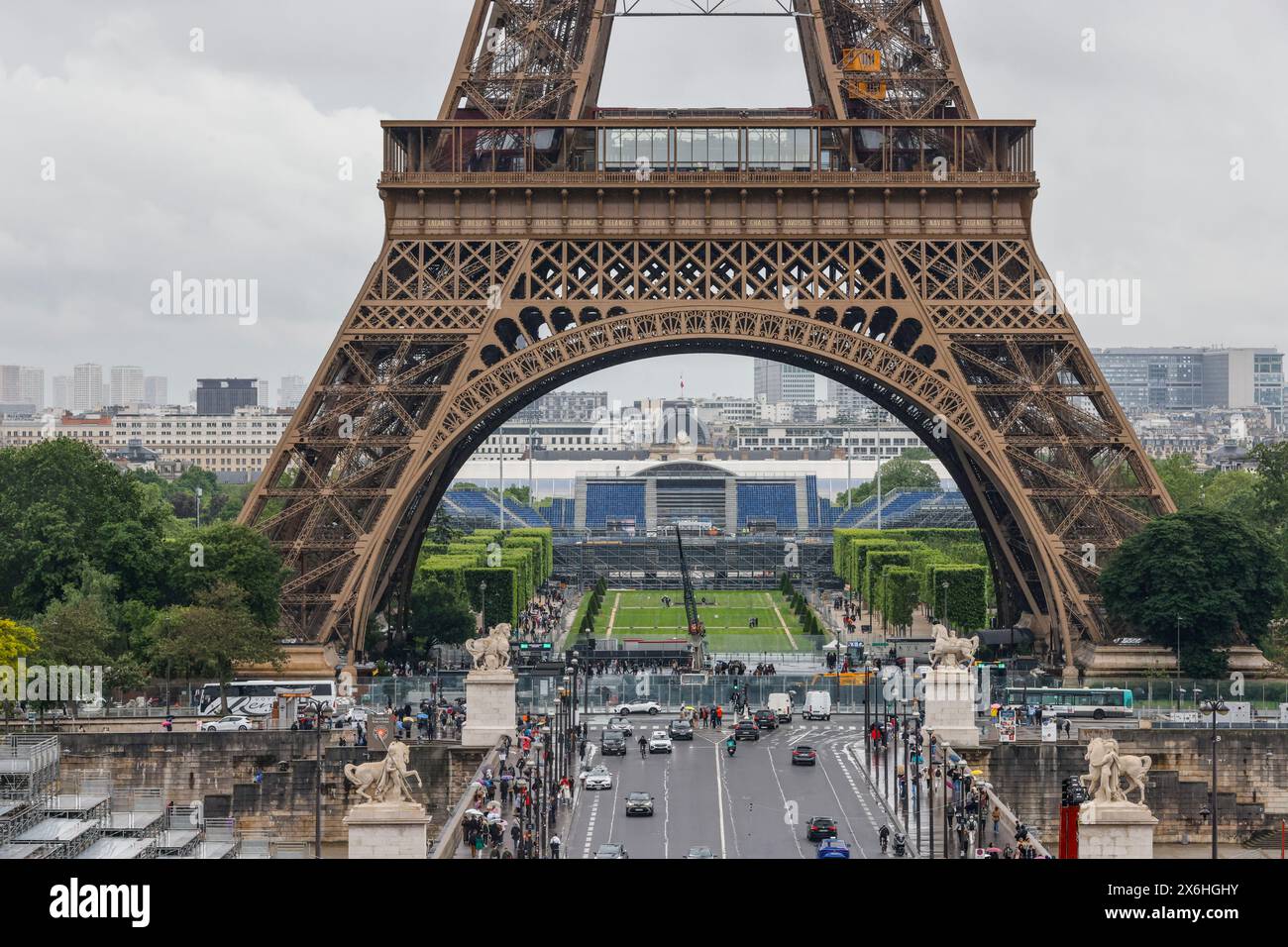 SEDE DEL CONCORSO OLIMPICO PARIGI 2024 INSTALLAZIONE CHAMP DE MARS PARIS Foto Stock