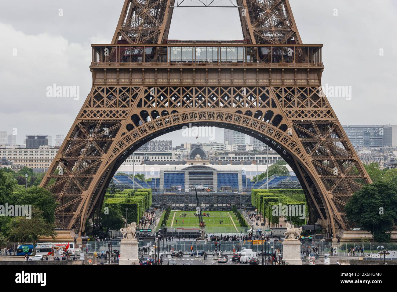 SEDE DEL CONCORSO OLIMPICO PARIGI 2024 INSTALLAZIONE CHAMP DE MARS PARIS Foto Stock