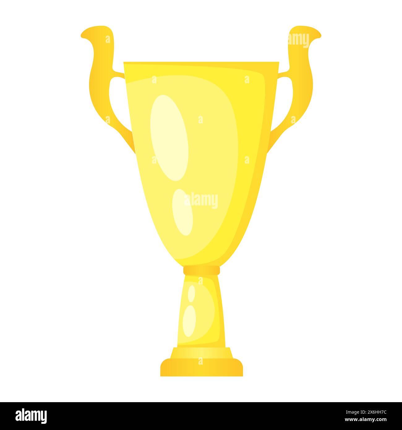 Coppa Vector Golden Trophy Champion. Premio del campionato per il primo posto. Simbolo della vittoria isolato su sfondo bianco. Illustrazione Vettoriale