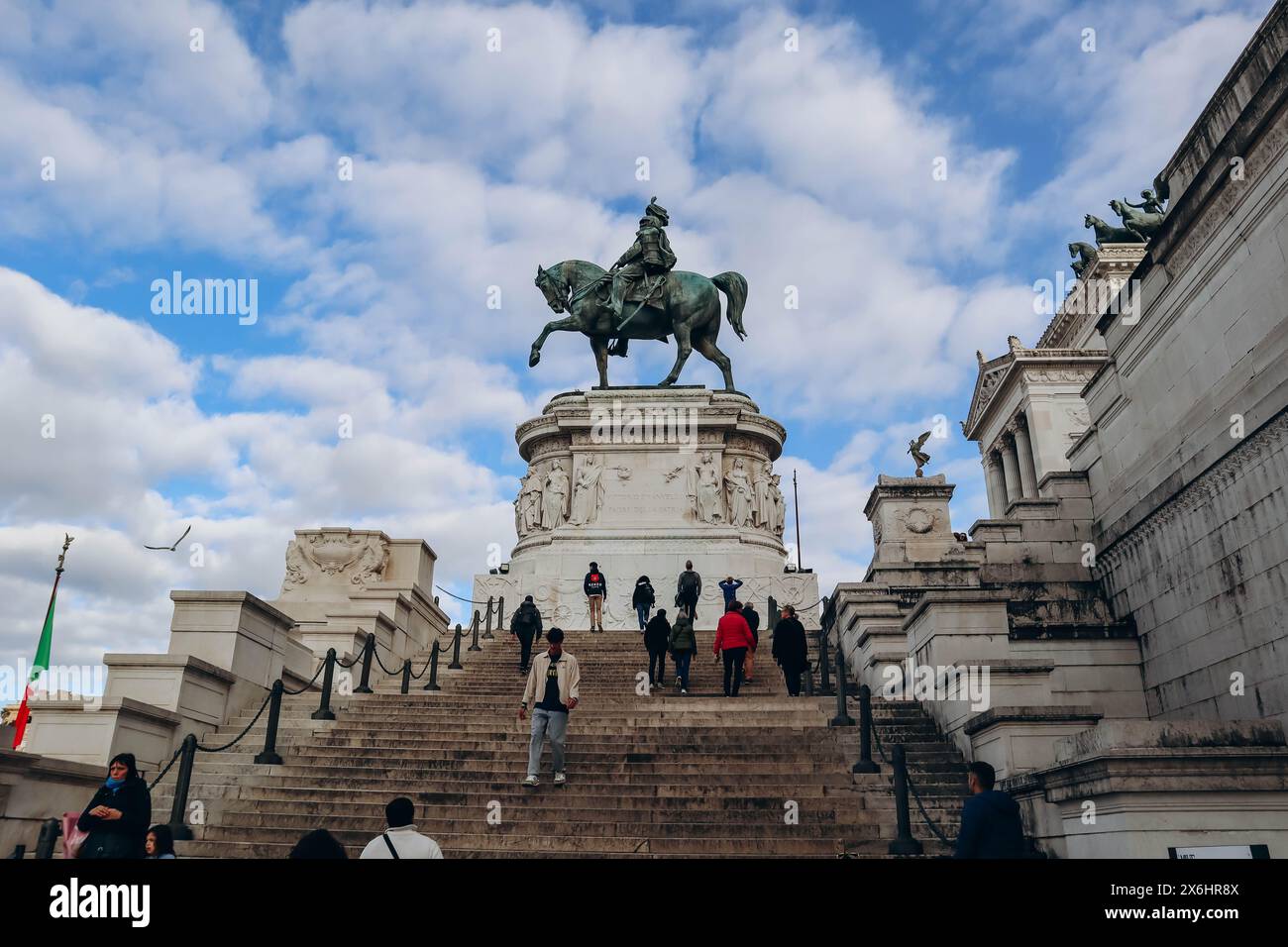 Roma, Italia - 27.12.2023: Il Monumento Nazionale Vittorio Emanuele II, noto anche come Vittoriano o altare della Patria, un grande monumento nazionale in Foto Stock