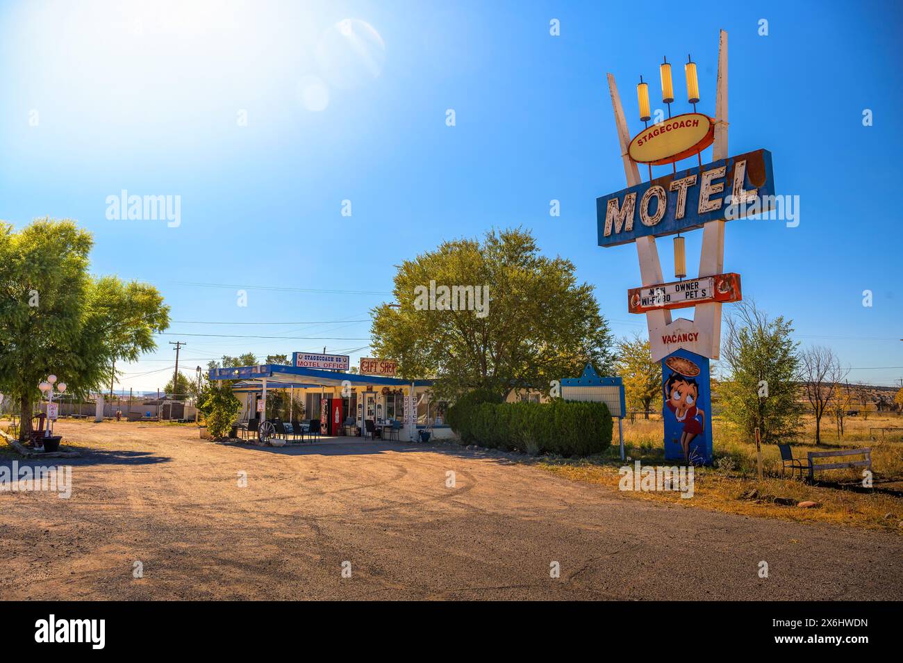 Lo Stagecoach 66 Motel si trova sulla storica Route 66 a Seligman, Arizona Foto Stock