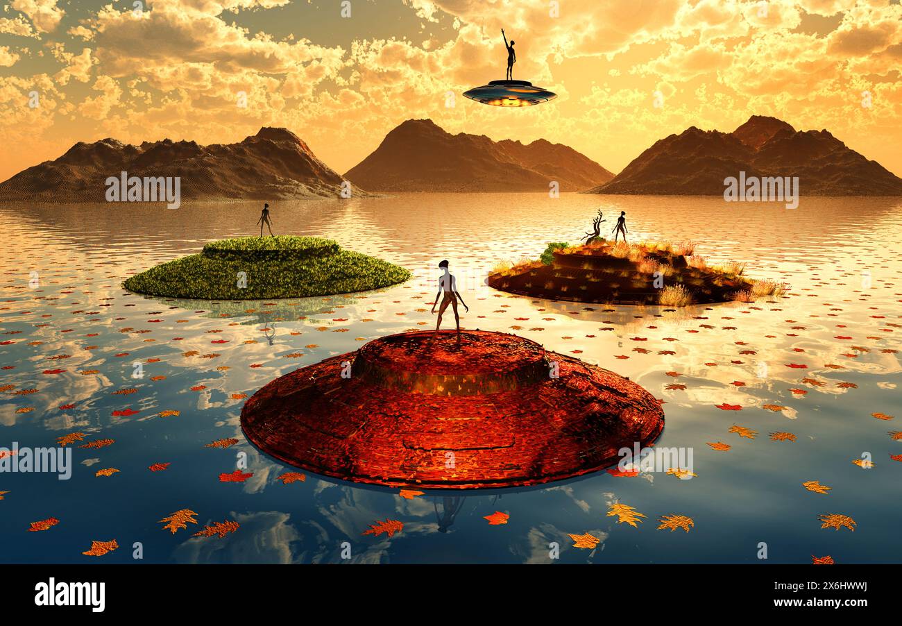 Sito di atterraggio UFO Foto Stock