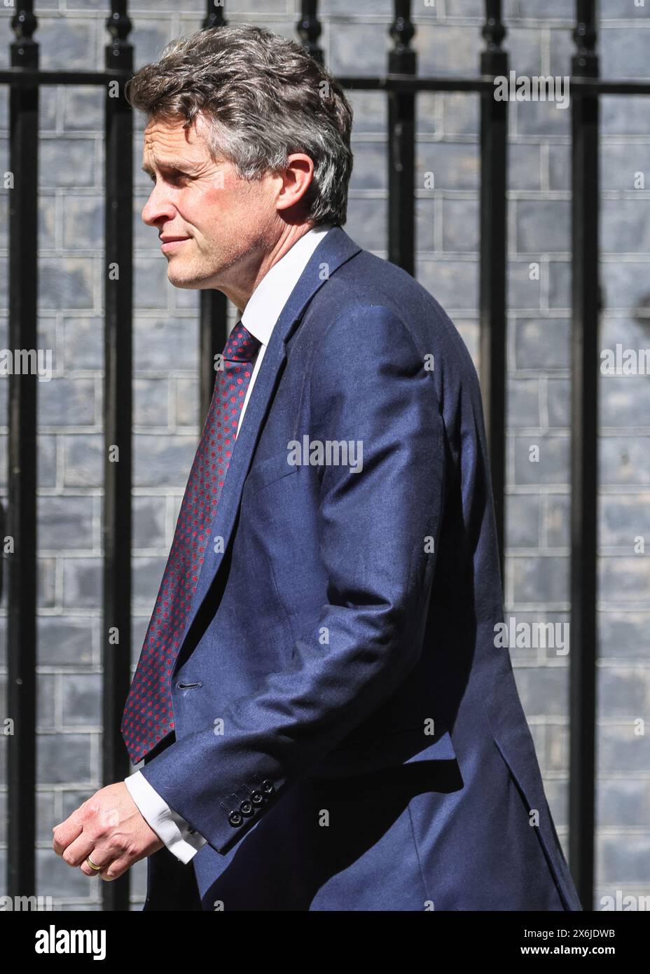 Londra, Regno Unito. 15 maggio 2024. Gavin Williamson, deputato, ex Segretario alla difesa, capo Whip ed ex Segretario all'istruzione, entra a Downing Street questo pomeriggio. Crediti: Imageplotter/Alamy Live News Foto Stock