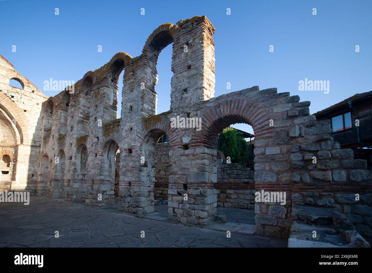 Nesebar, rovine della chiesa di Sveta Sofia Foto Stock