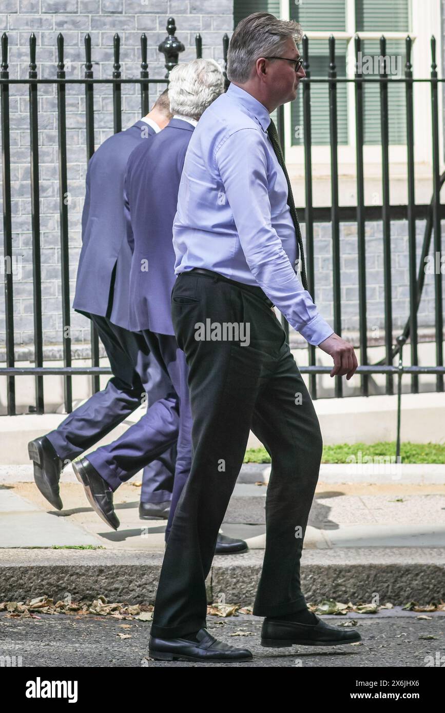 Londra, Regno Unito. 15 maggio 2024. Daniel Kawczynski, deputato e colleghi. Deputati conservatori, ex ministri e altri colleghi frequentano Downing Street, per un briefing con il PM e i suoi consiglieri, pensati per essere incentrati sulla strategia elettorale locale. Crediti: Imageplotter/Alamy Live News Foto Stock