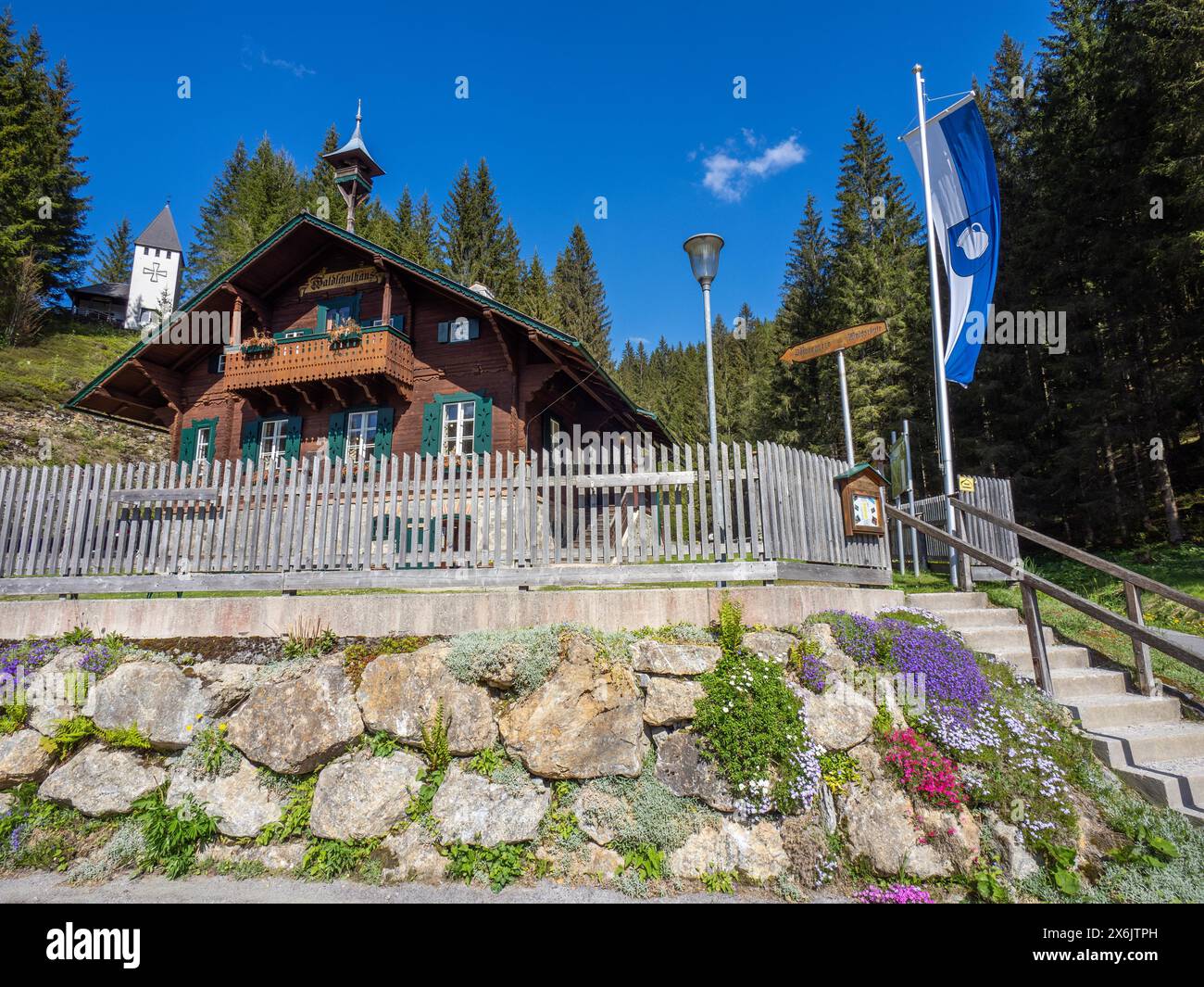 Scuola forestale, Alpl vicino a Krieglach, Waldheimat, Stiria, Austria Foto Stock