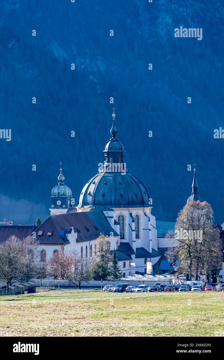 Abbazia benedettina Ettal e chiesa barocca, comune di Ettal ad Ammergau, alta Baviera, Baviera, Germania Foto Stock