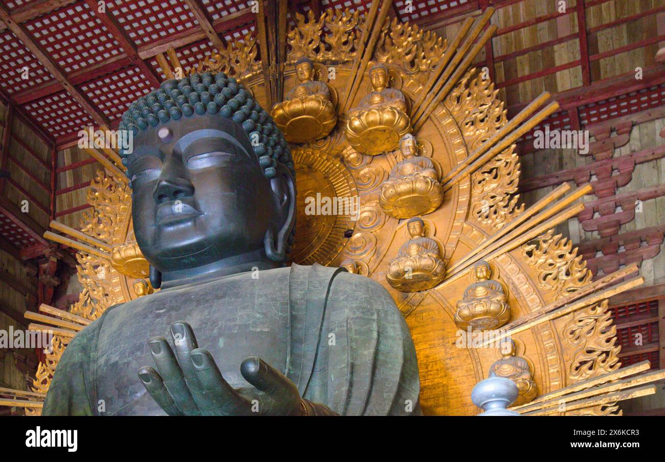 Giappone, Nara, Tempio di Todaiji, grande Buddha, Daibutsu, Foto Stock