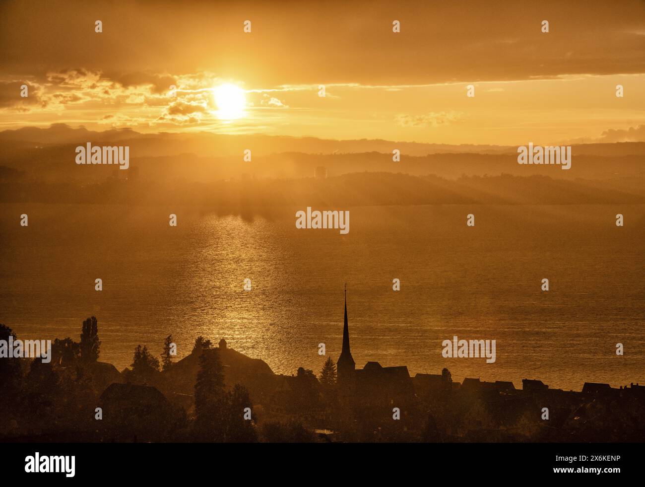 Atmosfera serale a Zugo, Svizzera Foto Stock