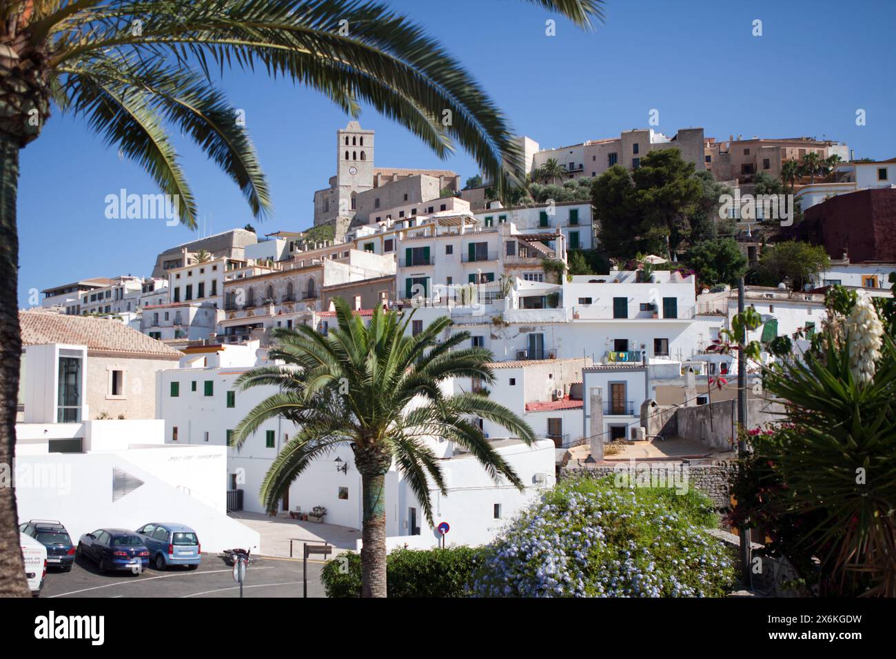 Dalt Vila centro storico, Ibiza Town, Ibiza, Spagna Foto Stock