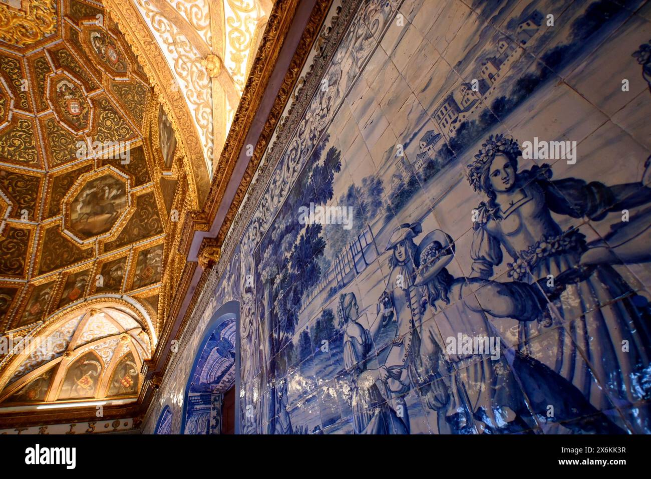 Sala dos Brasoes nel Palacio National, Sintra, Lisbona, Portogallo Foto Stock