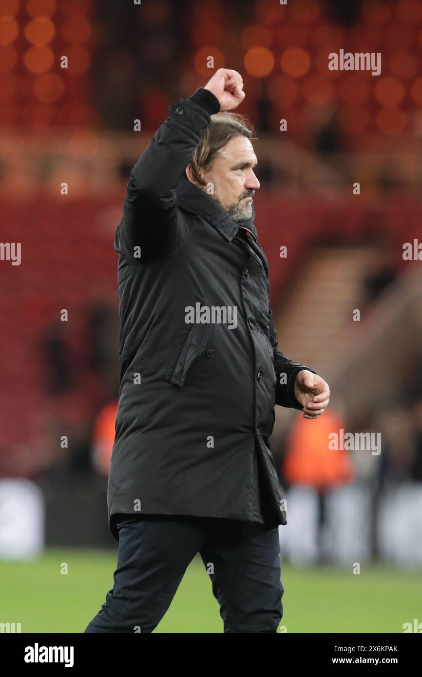 Manager di Leeds, Daniel Farke - Middlesbrough contro Leeds United, Sky Bet Championship, Riverside Stadium, Middlesbrough, Regno Unito - 22 aprile 2024 solo uso editoriale - si applicano restrizioni DataCo Foto Stock