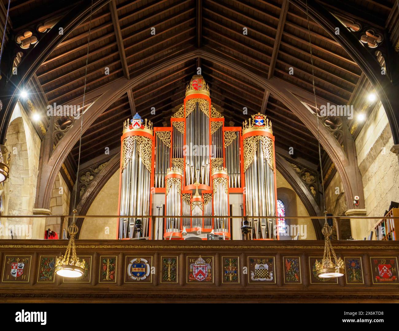 Il Pipe Organ presso la Chapel of St. Salvator nella St. Andrew's University, Scozia Foto Stock