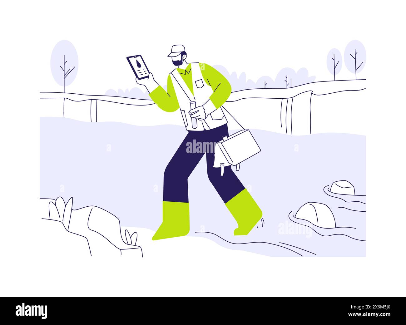 Monitoraggio della qualità dell'acqua, illustrazione astratta dei vettori. Illustrazione Vettoriale