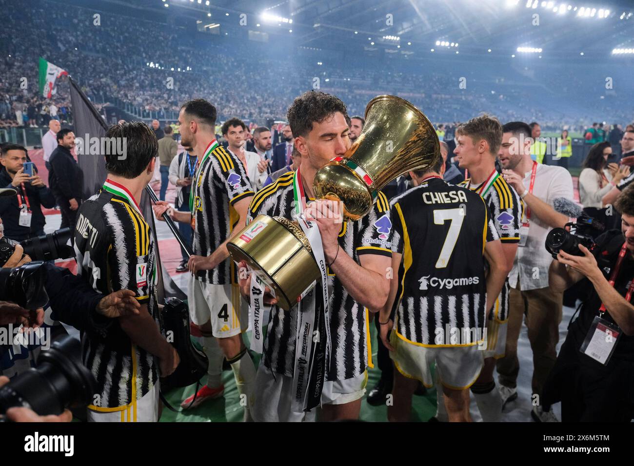 Durante la finale di Coppa Italia tra Atalanta e Juventus allo Stadio Olimpico il 15,2024 maggio a Roma. Foto Stock