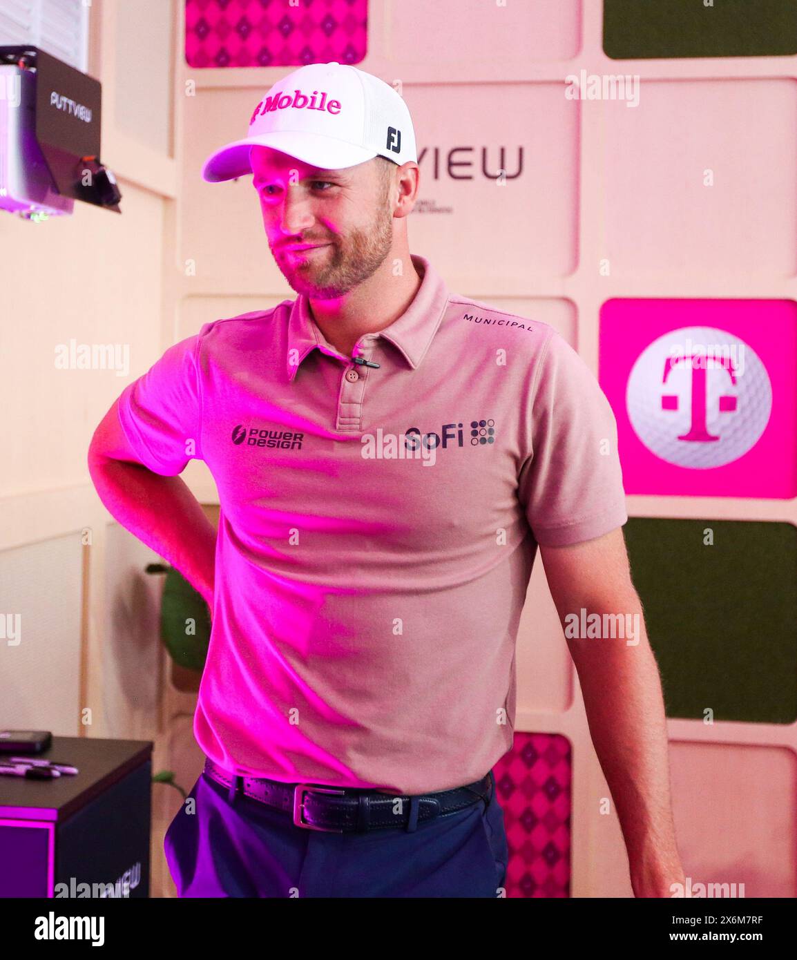 Louisville, Kentucky, Stati Uniti. 15 maggio 2024. Wyndham Clark partecipa a uno speciale evento T-Mobile prima del campionato PGA 2024 al Valhalla Golf Club di Louisville, Kentucky. (Credit Image: © Debby Wong/ZUMA Press Wire) SOLO PER USO EDITORIALE! Non per USO commerciale! Foto Stock